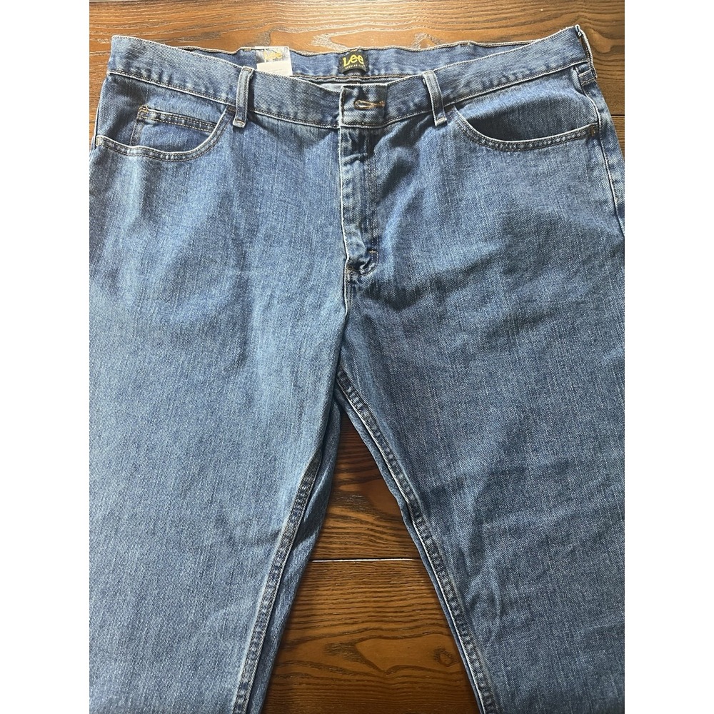 NWT Lee Men's Reg Fit Straight Leg Denim Jeans Pepper Stone Size 42X29